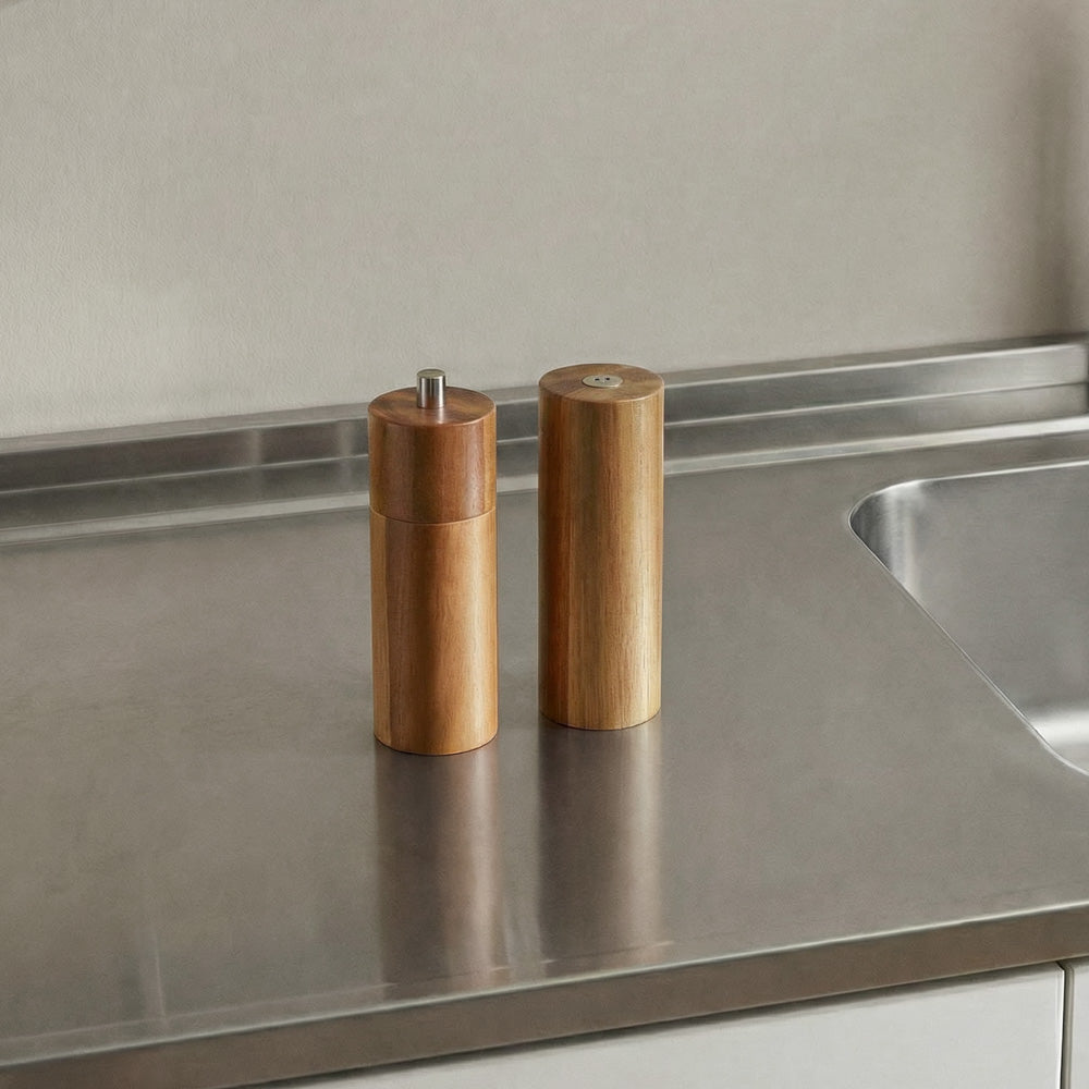 Wood Pepper Mill & Salt Shaker Set